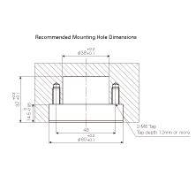 Drawing: PV50CF Recommended Mounting Hole Dimensions