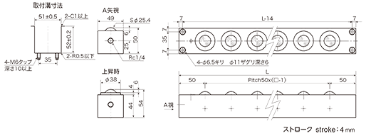 図面：PVL55SW-□［ダブルピストン］
